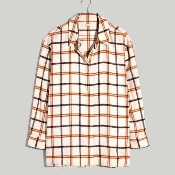 Madewell Tops - Madewell Flannel Oversized Boyfriend Shirt in Plaid 100% Cotton